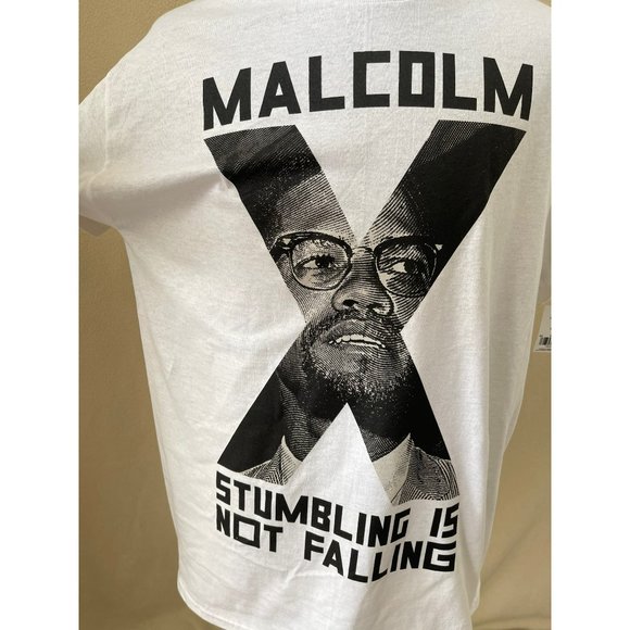 Malcolm X "Stumbling Is Not Falling" Graphic Short Sleeve Crew Neck Tee - Large - Picture 2 of 10